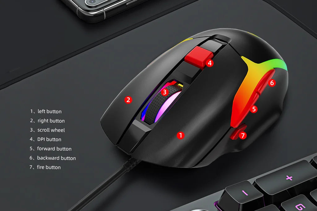 Marvo Scorpion M360 Tepo 70 RGB Gaming Mouse - 12800 DPI