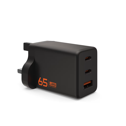 UAG SRGE (UK) 65W 3-Port GaN Wall Charger - USB-C & USB-A - Tech Syndicate