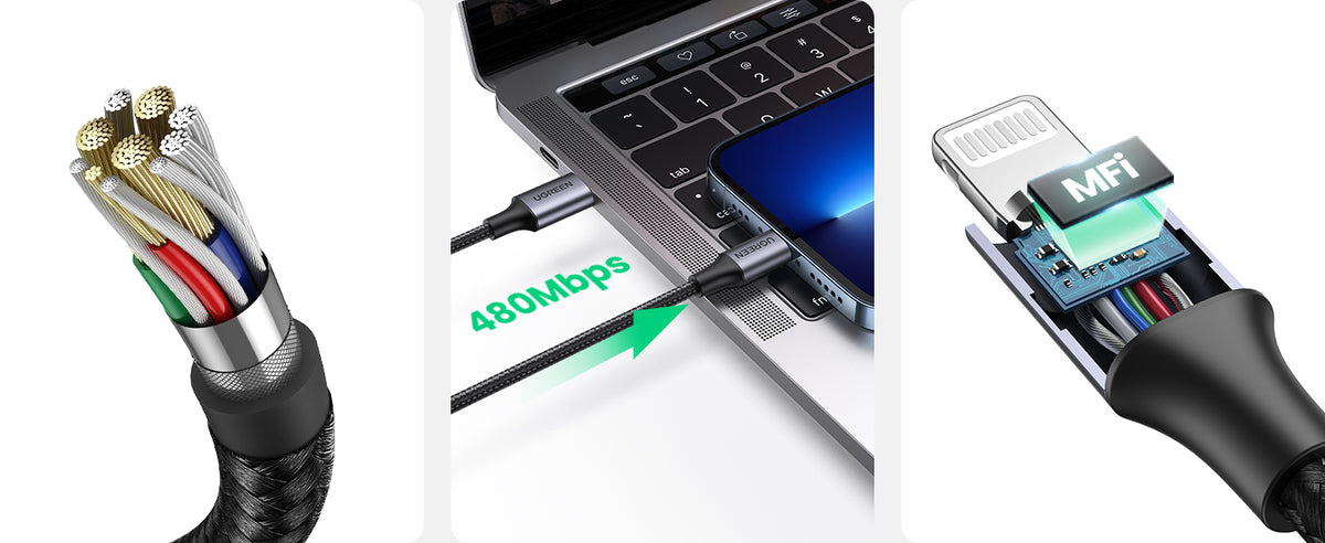 UGREEN MFi-Certified 20W charging USB C to Lightning Cable for iPhone & iPad - Tech Syndicate