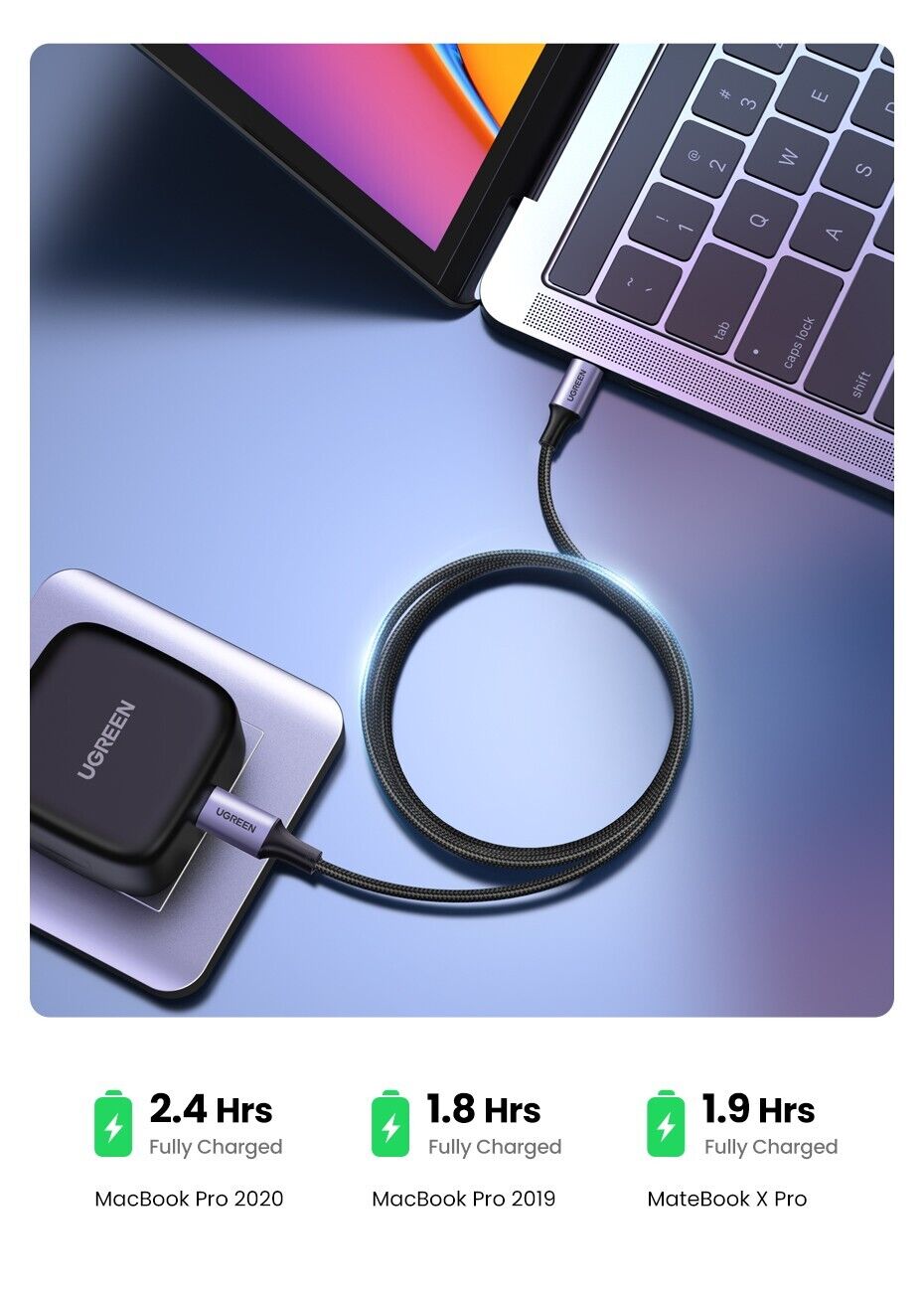 UGREEN PD 100W Aluminium Housing Type C to Type C USB Cable Universal - Tech Syndicate