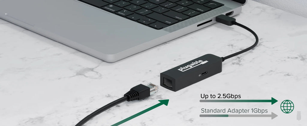 Plugable USBC-E2500PD USB-C 2.5GbE Adapter 100W PD Charging