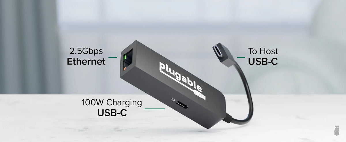 Plugable USBC-E2500PD USB-C 2.5GbE Adapter 100W PD Charging