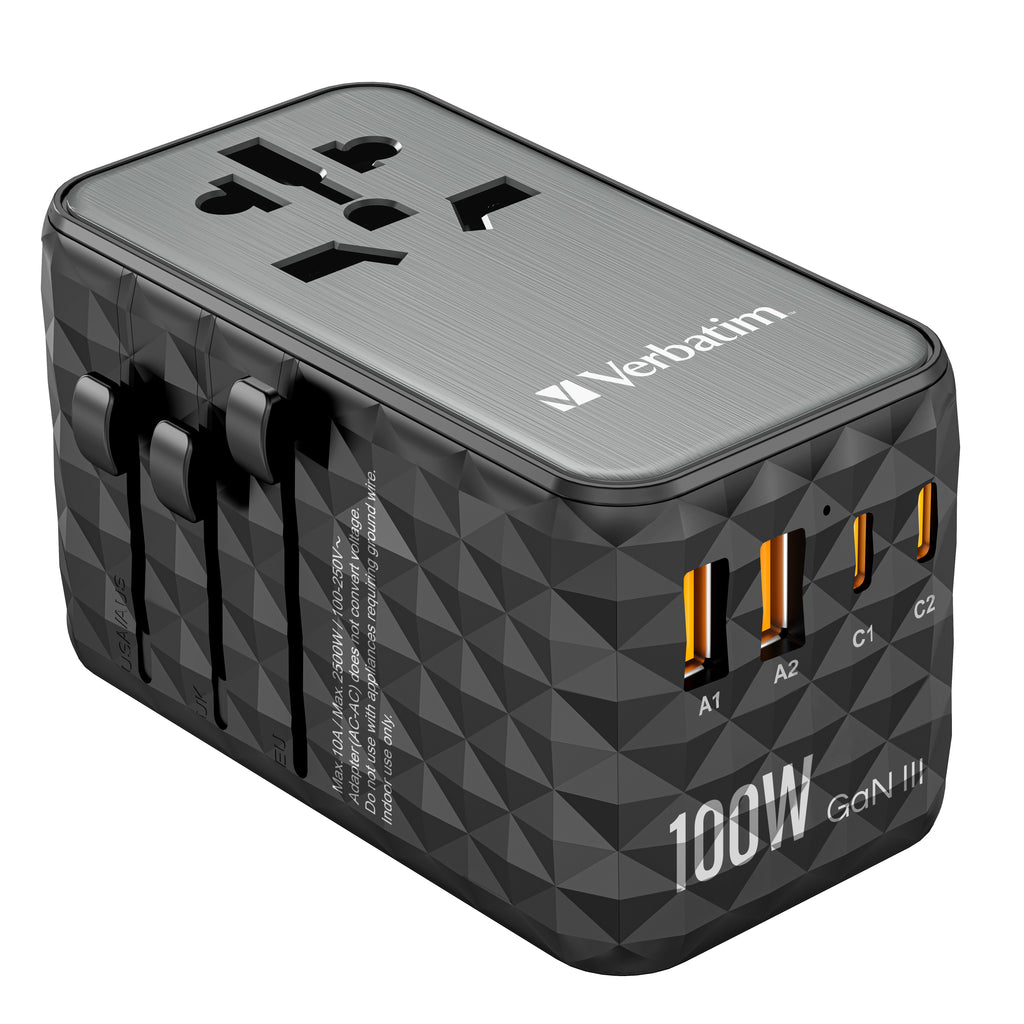 Verbatim Charge n Travel 70W 2C Retractable Travel Adapter - Tech Syndicate