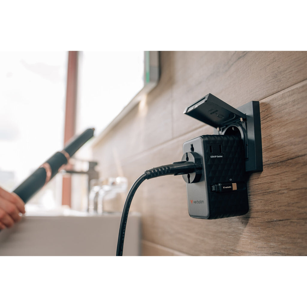 Verbatim Charge n Travel 70W 2C Retractable Travel Adapter - Tech Syndicate