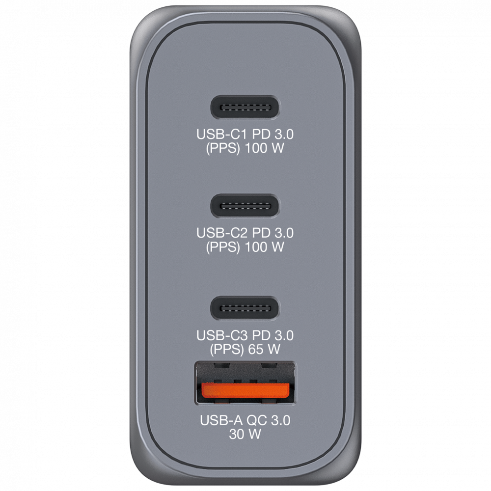 Verbatim GNC-100 100W 4-Port GaN Wall Charger USB-C PD - Tech Syndicate
