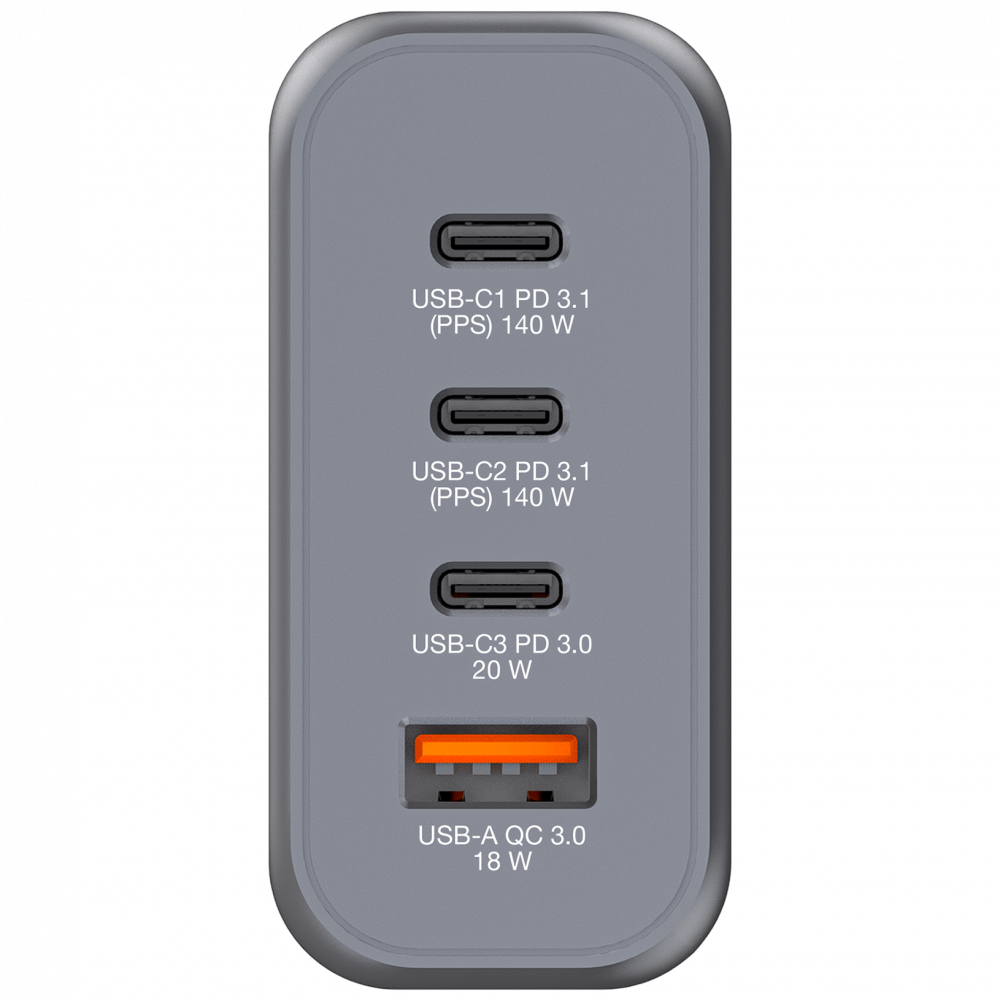 Verbatim GNC-140 140W 4-Port GaN Wall Charger EU/UK/US - Tech Syndicate
