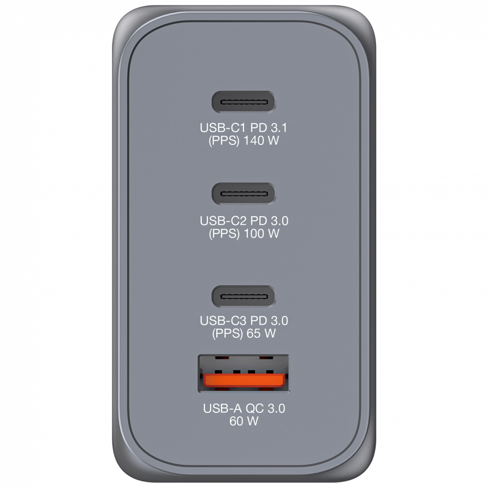 Verbatim GNC-240 240W 4-Port GaN Wall Charger - Tech Syndicate