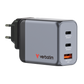 Verbatim GNC-65 65W GaN Wall Charger - 2x USB-C PD, USB-A QC3 - Tech Syndicate