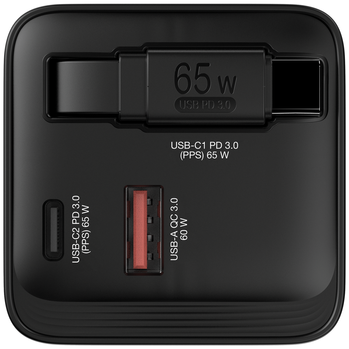 Verbatim GaN Wall Charger 65W 2-Port Retractable Cable - Tech Syndicate
