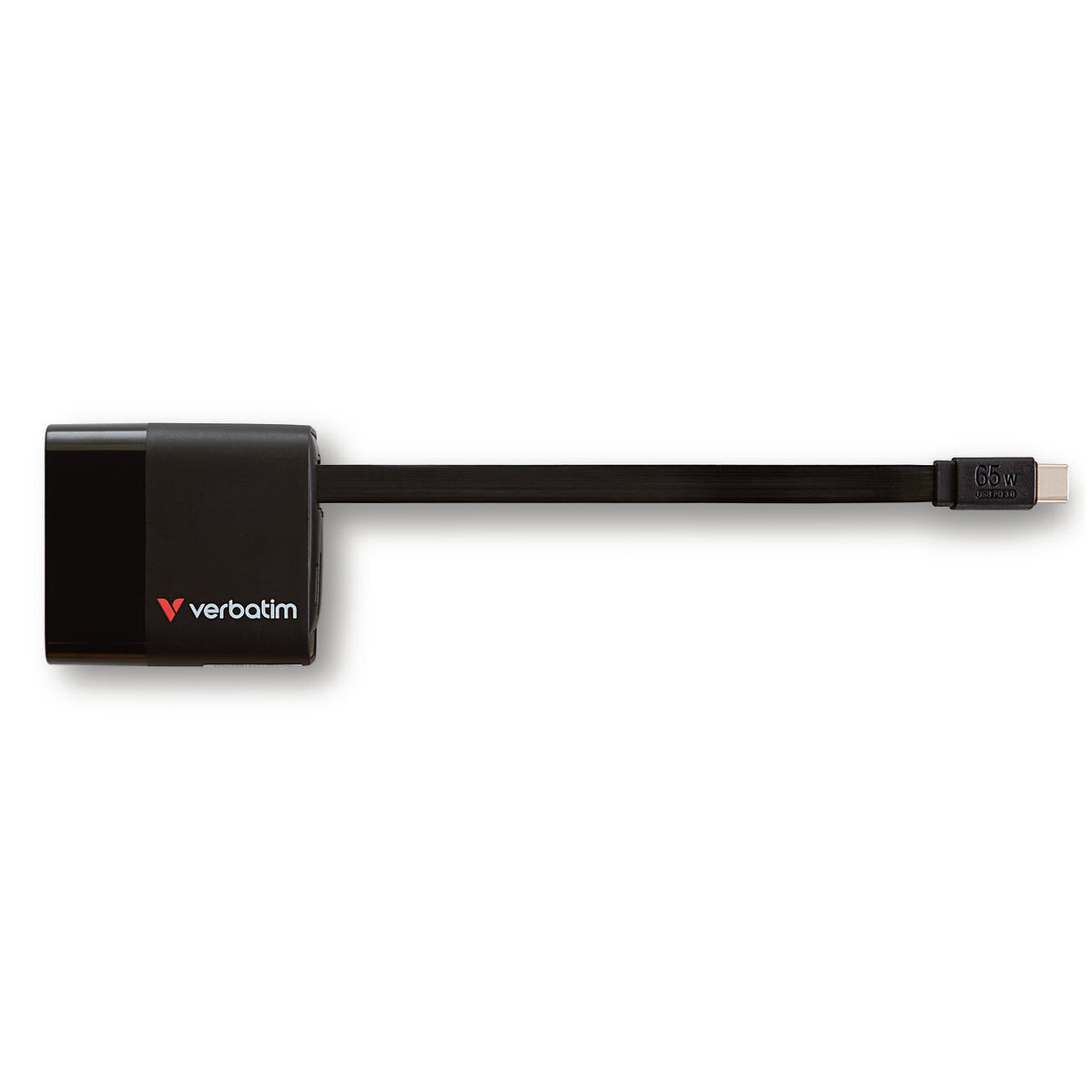 Verbatim GaN Wall Charger 65W 2-Port Retractable Cable - Tech Syndicate