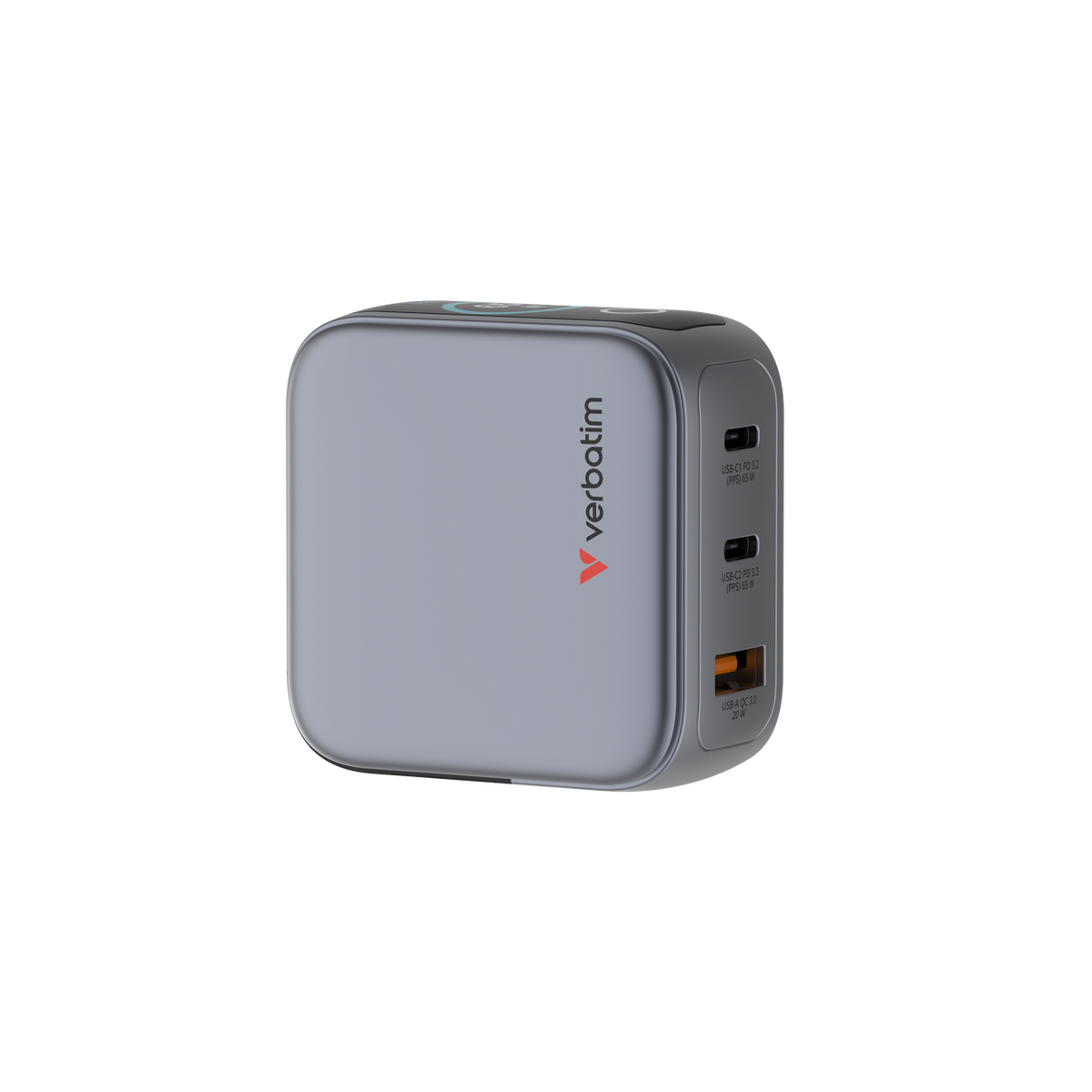 Verbatim Mini GaN Charger 65W 3-Port with Display - Tech Syndicate