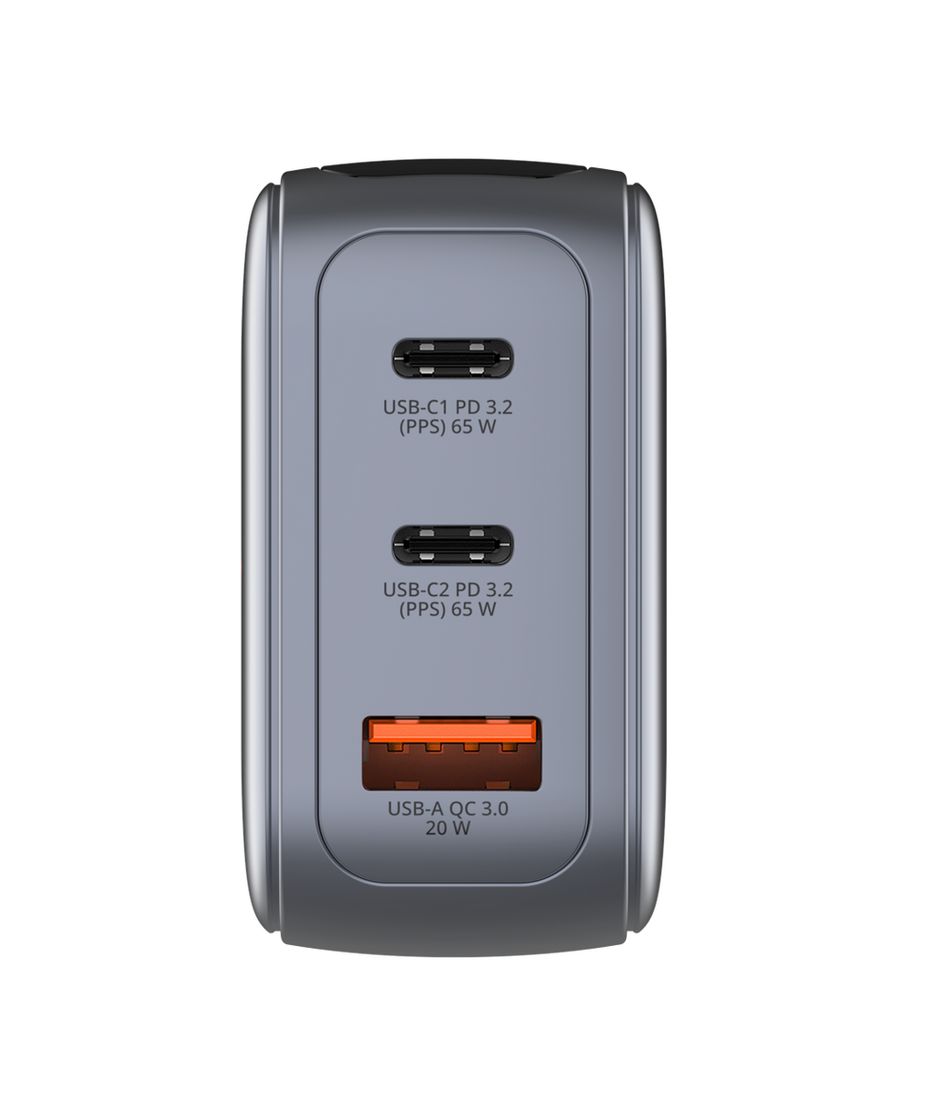 Verbatim Mini GaN Charger 65W 3-Port with Display - Tech Syndicate