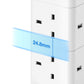VonHaus Tower Extension Lead 8-Socket USB Surge Protection 2M - Black or White - Tech Syndicate