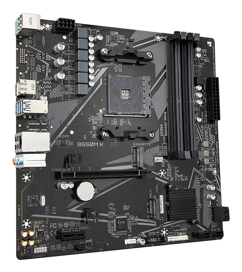 Gigabyte B550M K AMD AM4 Micro-ATX Motherboard - B550, DDR4