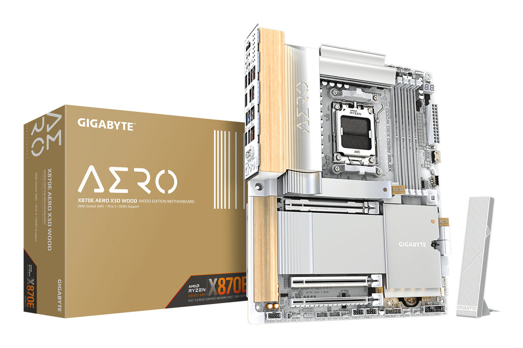 Gigabyte X870E AERO X3D WOOD AM5 DDR5 Wi-Fi 7 ATX Motherboard