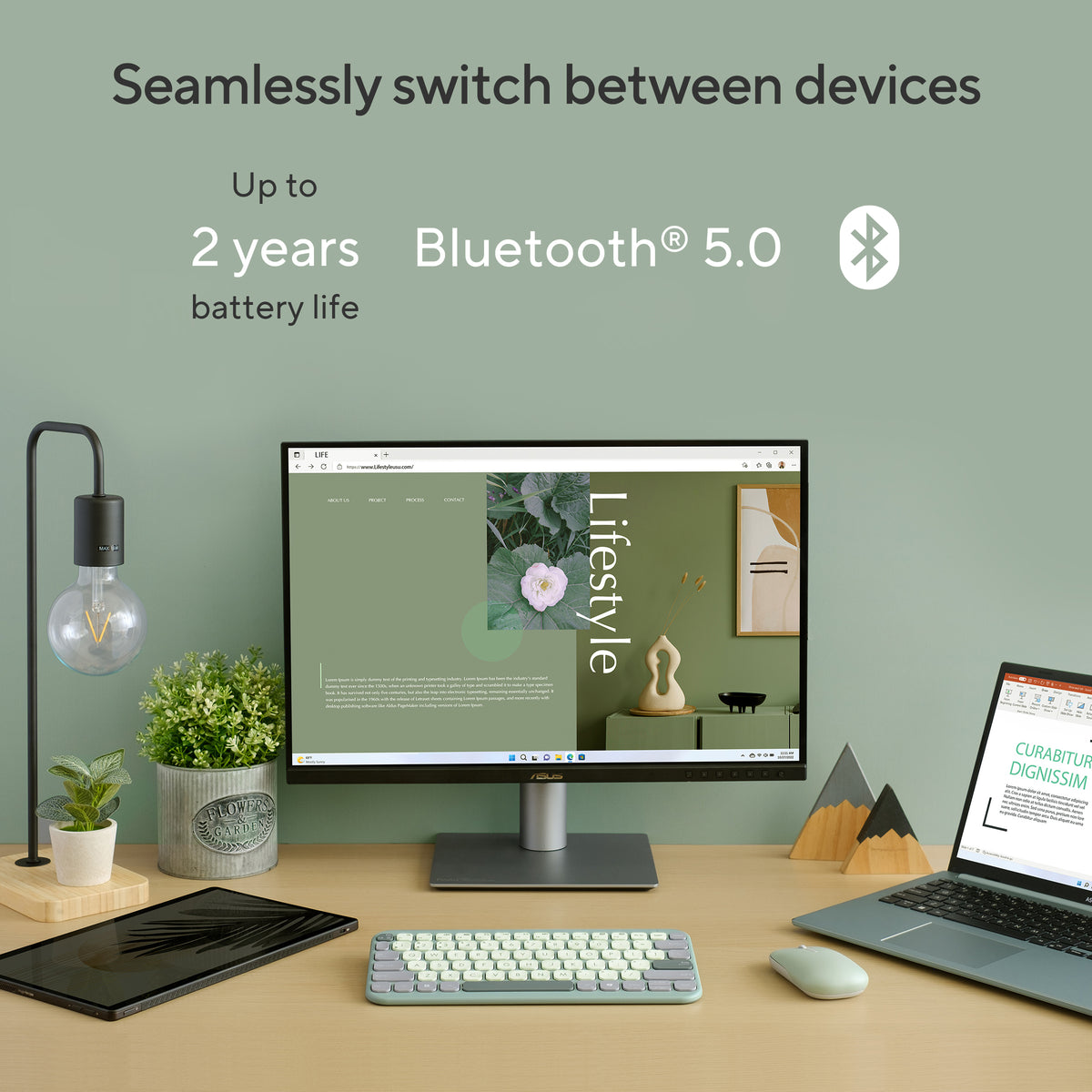 ASUS Marshmallow Keyboard KW100 multi-device switching