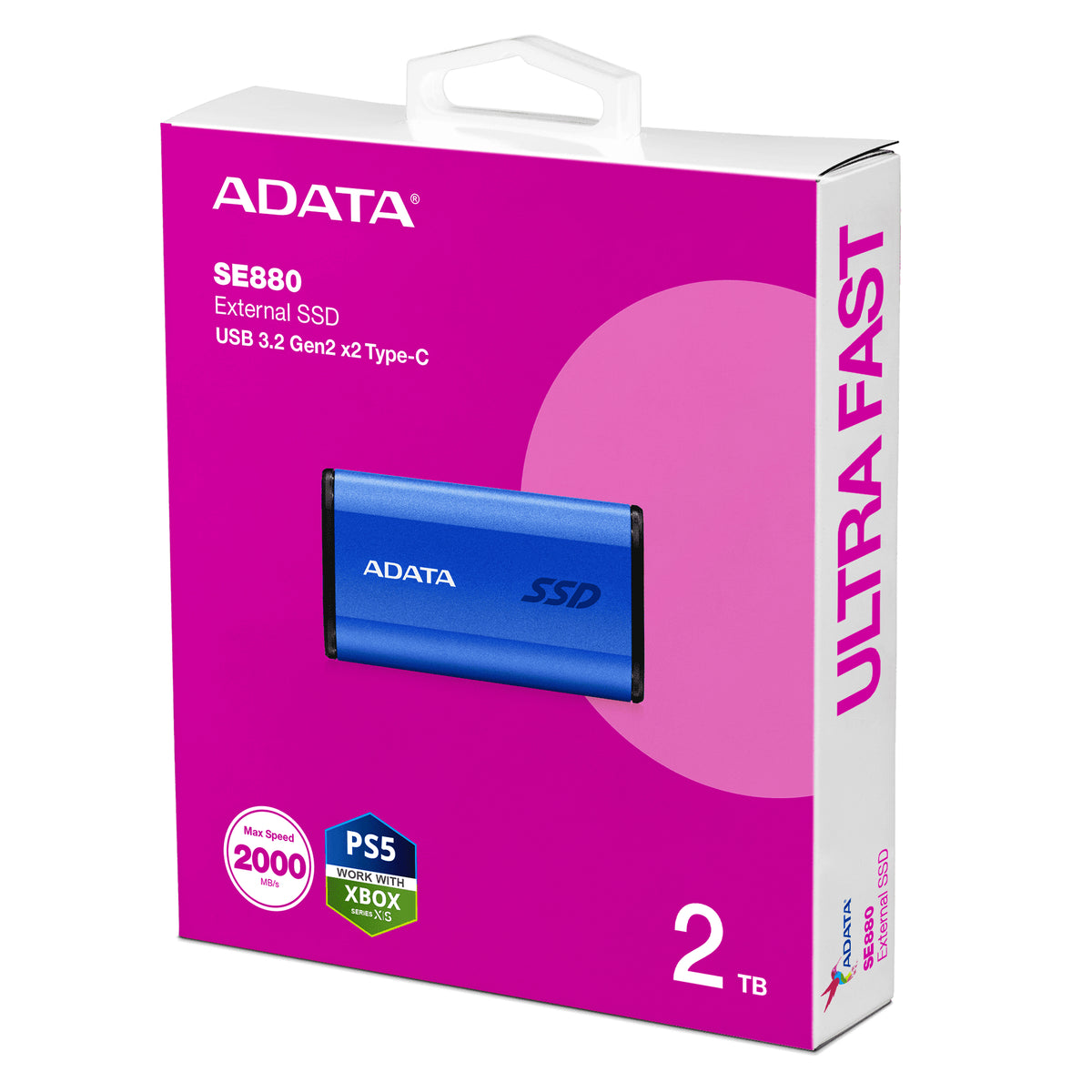 ADATA SE880 2TB Portable External SSD USB 3.2 Gen 2x2