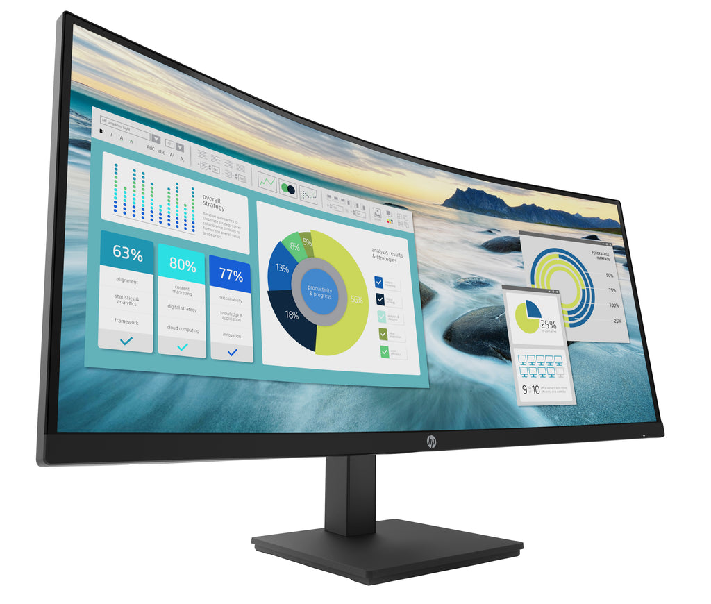 HP P34hc G4 34" Curved WQHD USB-C Monitor - 3440x1440