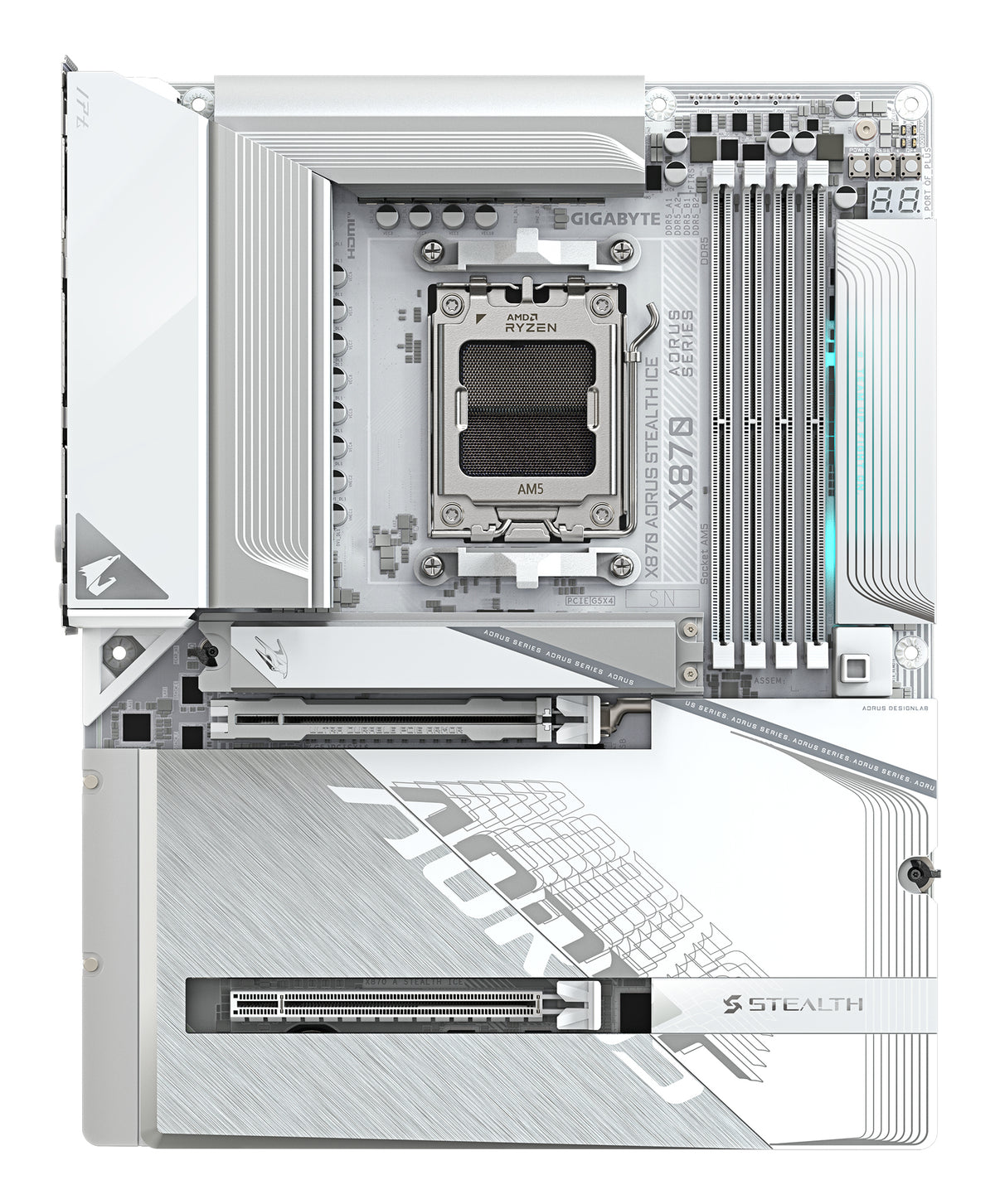 Gigabyte X870 AORUS STEALTH ICE AM5 Motherboard - Wi-Fi 7