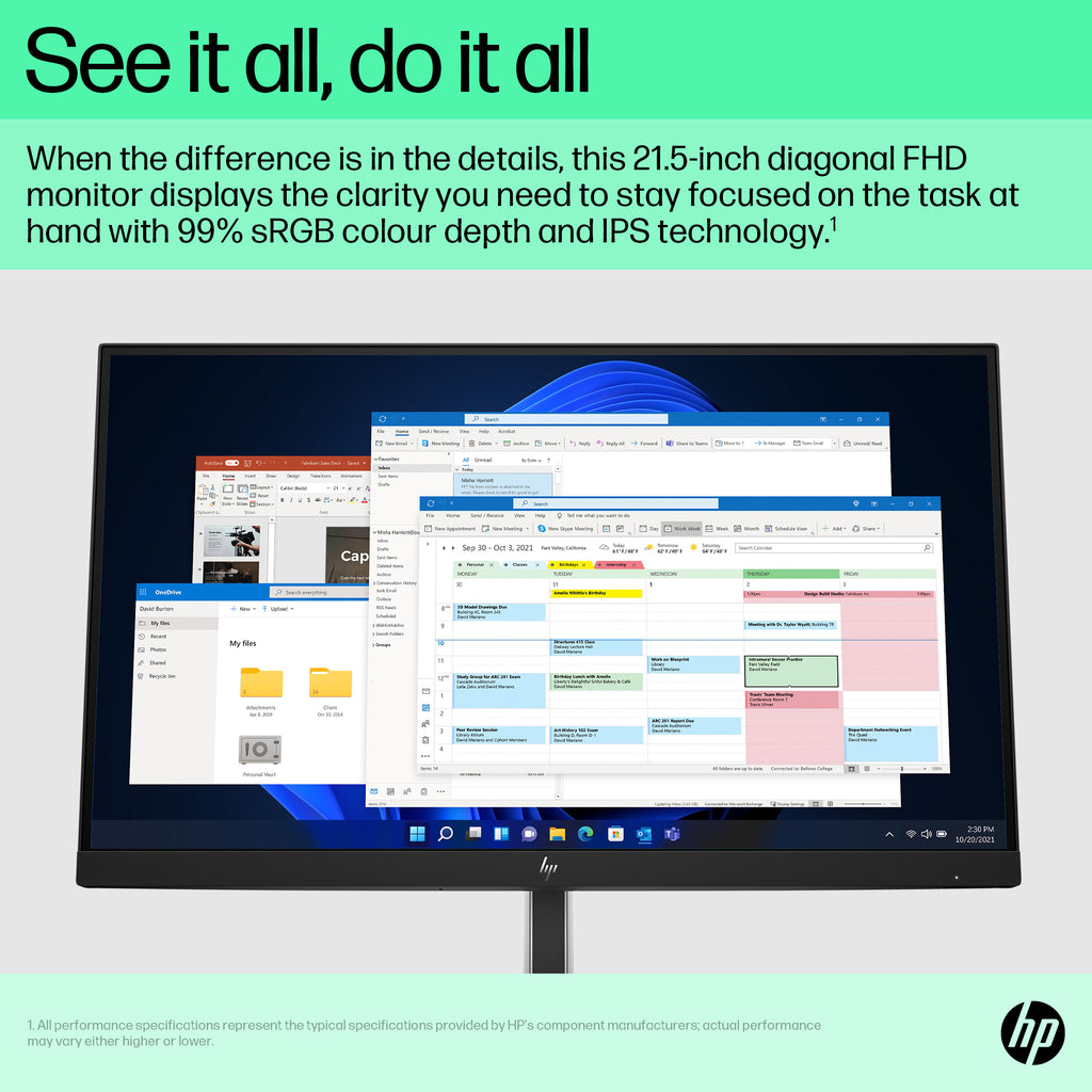 HP E22 G5 21.5" FHD IPS Monitor - 75Hz, HDMI, DisplayPort