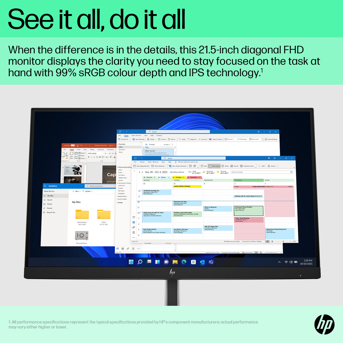 HP E22 G5 21.5" FHD IPS Monitor - 75Hz, HDMI, DisplayPort