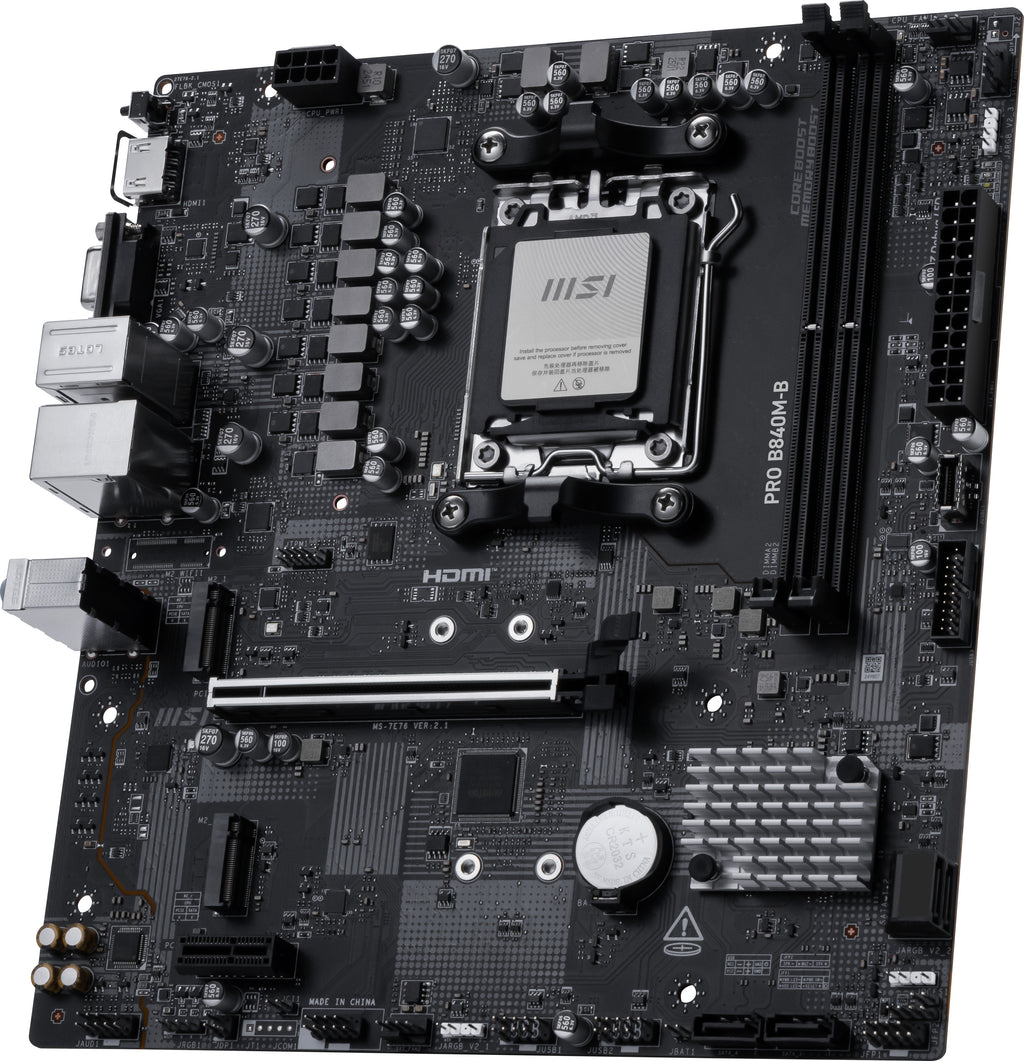 MSI PRO B840M-B AM5 mATX Motherboard - DDR5, PCIe 4.0