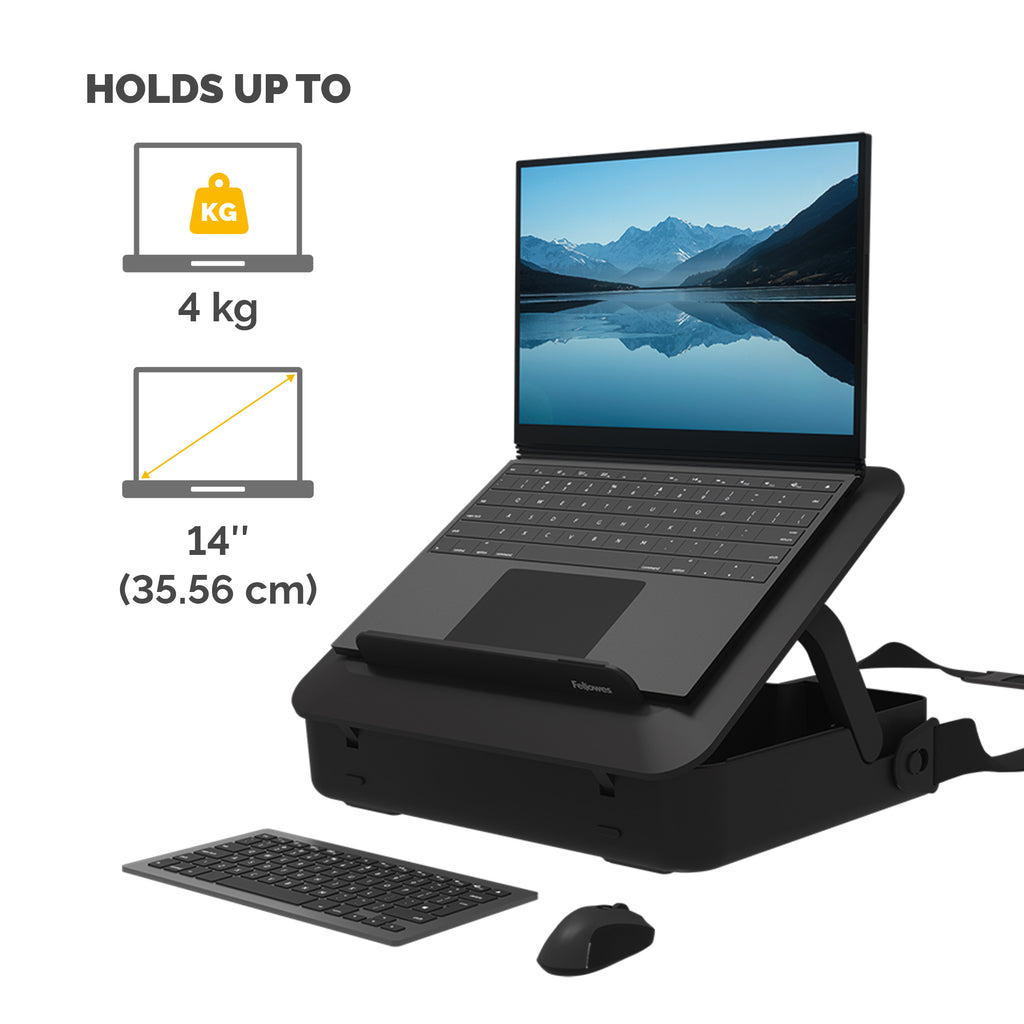 Fellowes Breyta Laptop Stand Carry Case Black - 14" 2-in-1