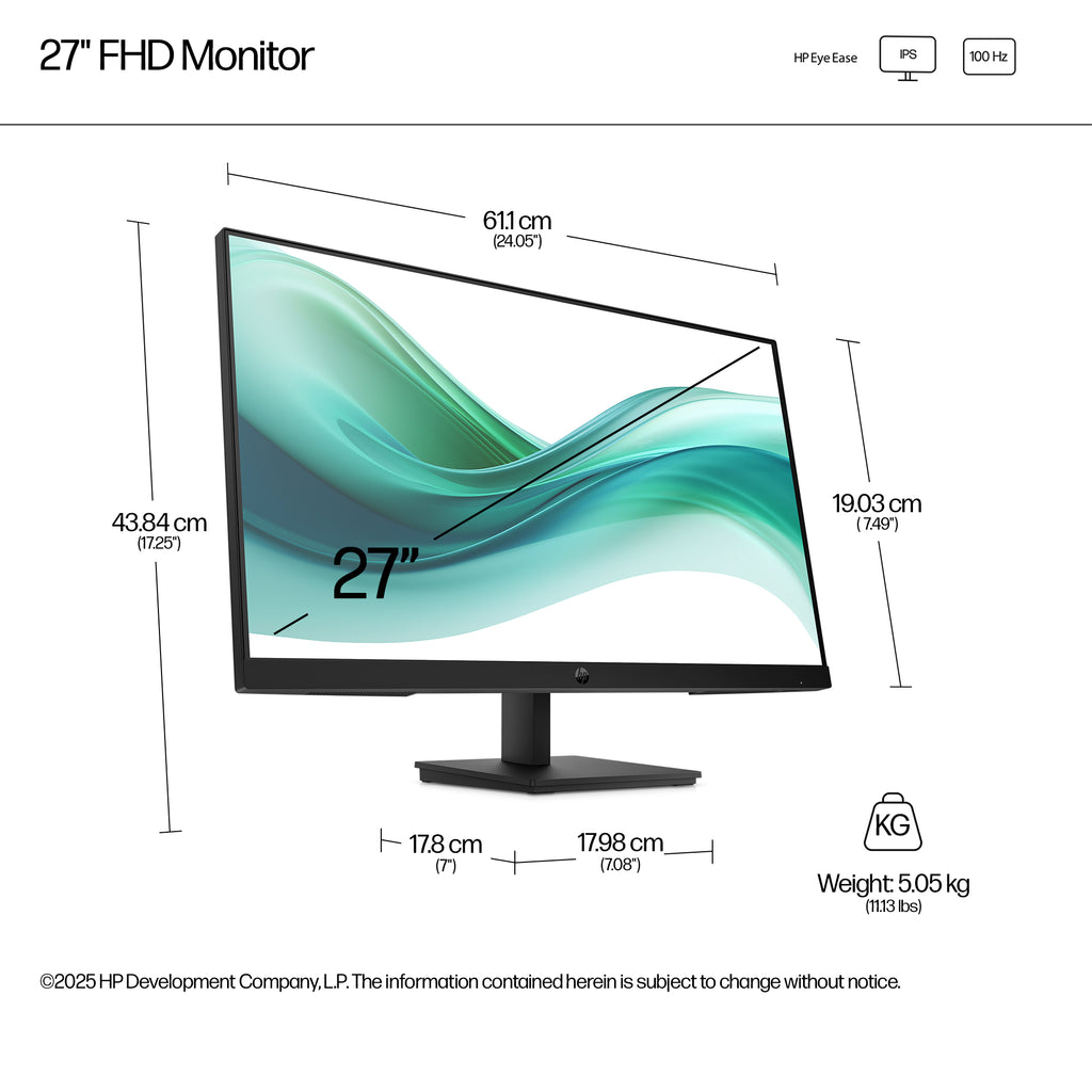 HP 327pf Series 3 Pro 27" FHD IPS Monitor - 100Hz, 1080p