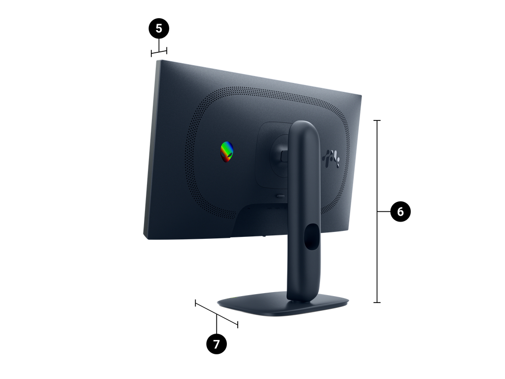 Side view of the monitor.
