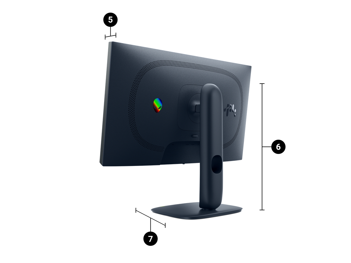 Side view of the monitor.