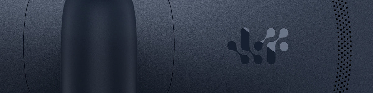 The back of the Alienware 32 Gaming Monitor with a focus on the branded glyphs