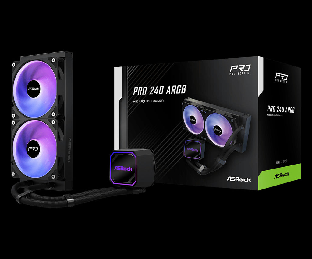 ASRock Pro 240 ARGB 240mm AIO Liquid CPU Cooler