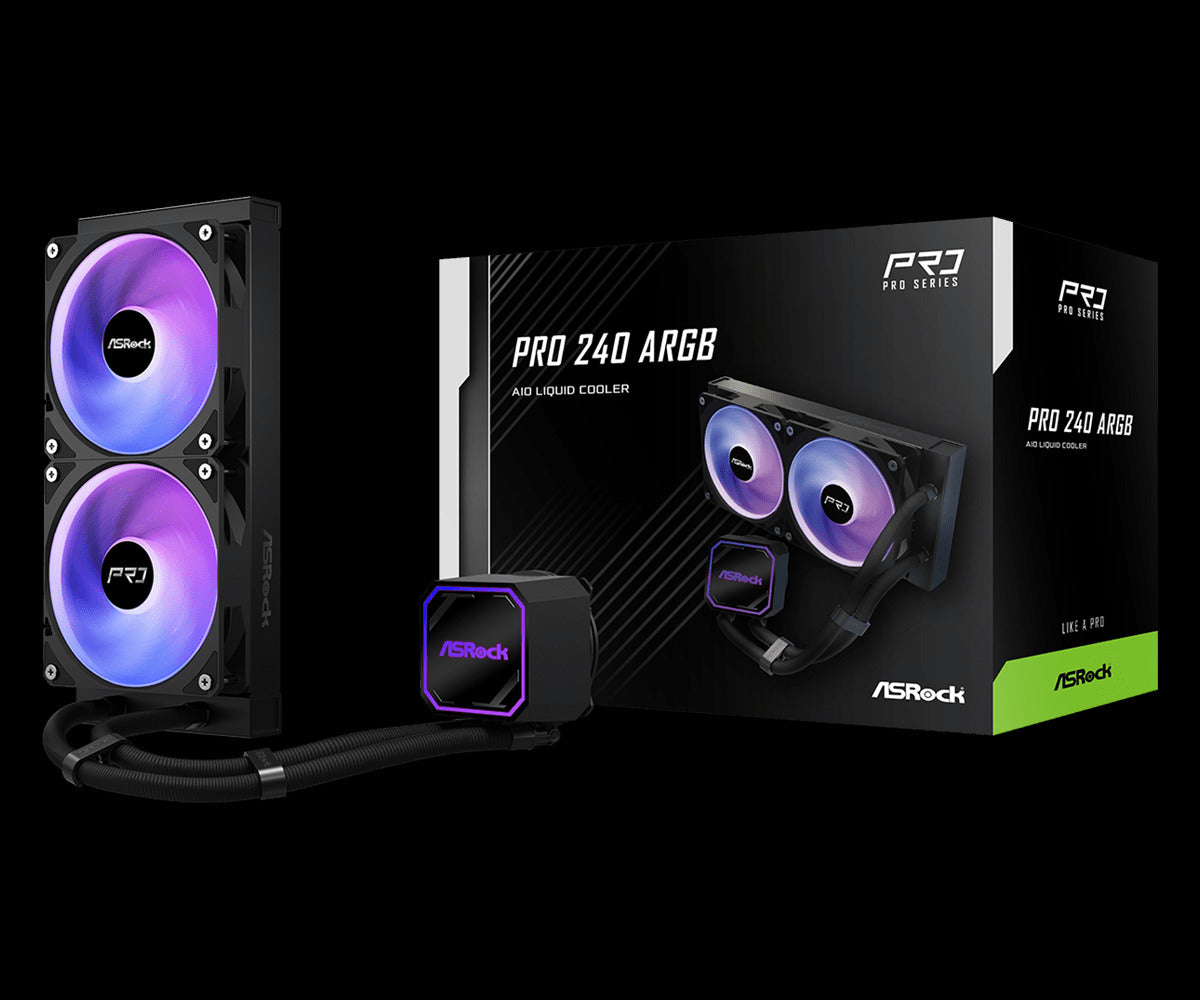 ASRock Pro 240 ARGB 240mm AIO Liquid CPU Cooler