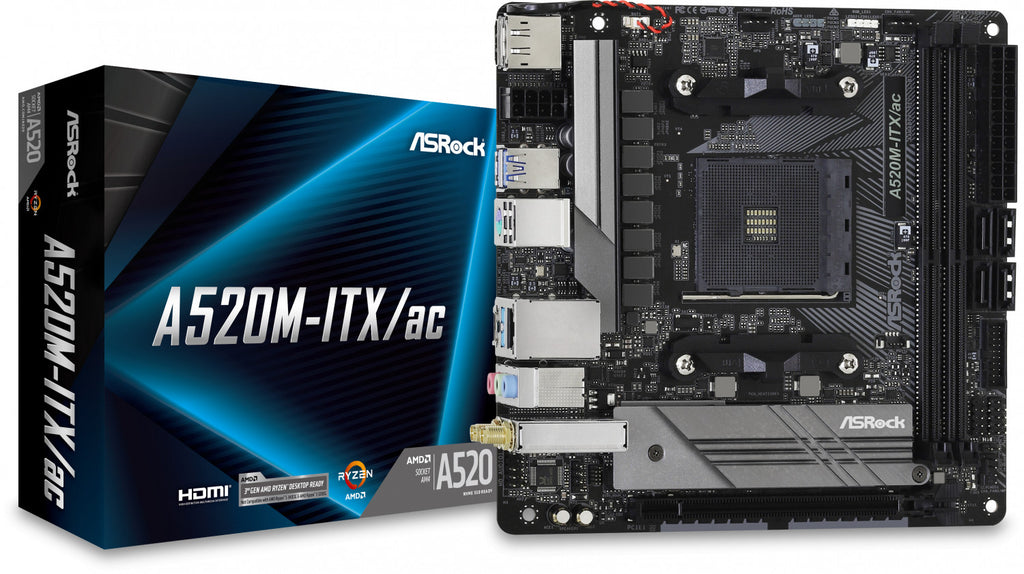 ASRock A520M-ITX/ac AM4 Mini-ITX Motherboard Wi-Fi 5