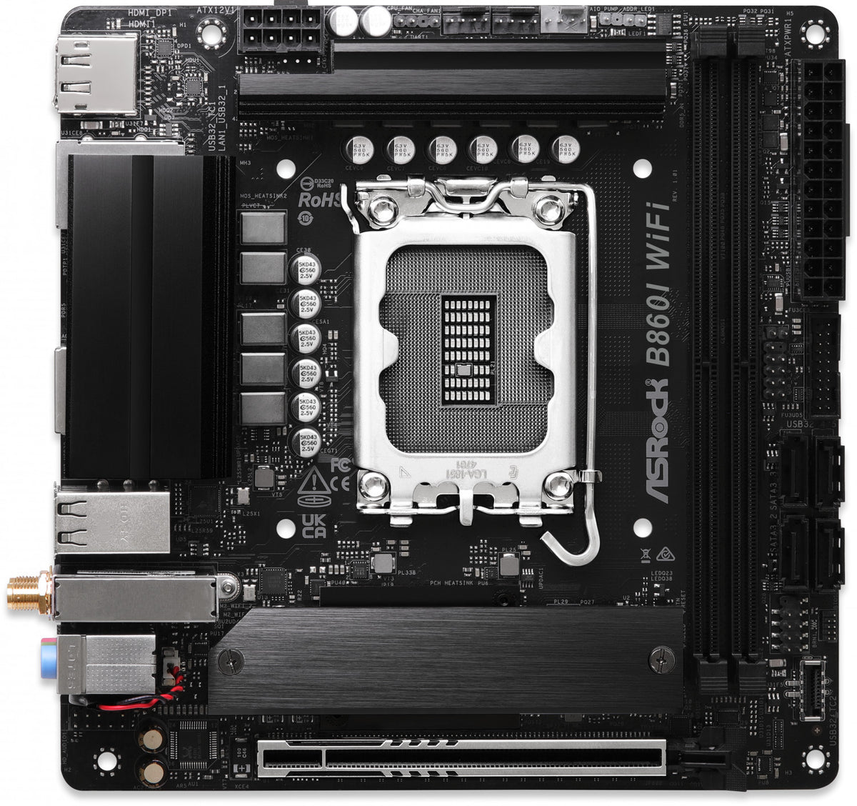 ASRock B860I WiFi Mini-ITX LGA1851 DDR5 Motherboard