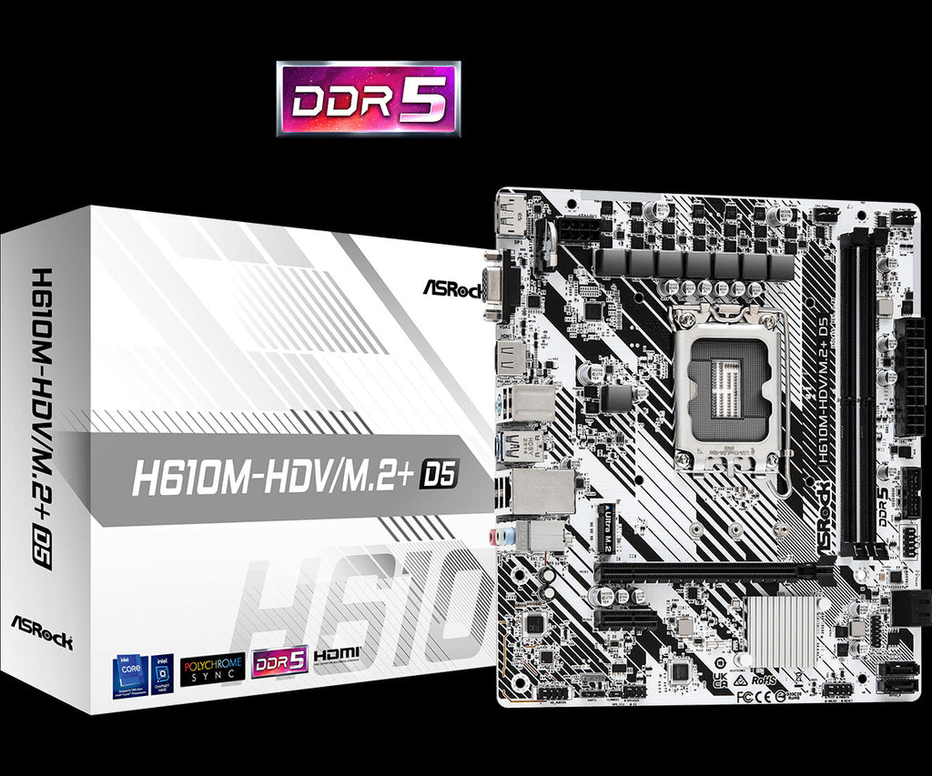 ASRock H610M-HDV/M.2+ D5 Motherboard