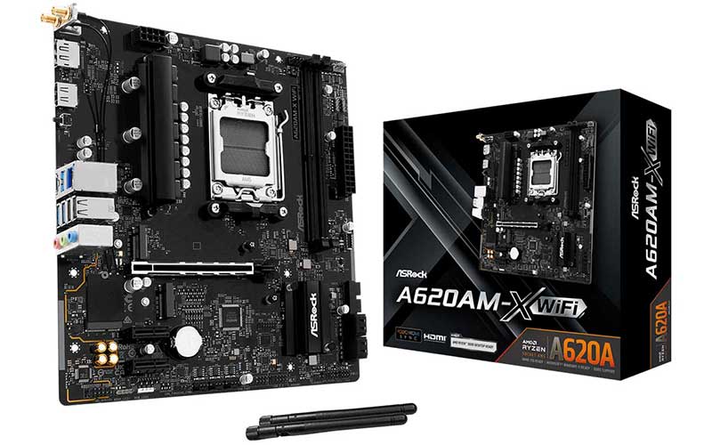 ASRock A620AM-X WiFi AM5 Micro-ATX Motherboard - DDR5, Wi-Fi 5