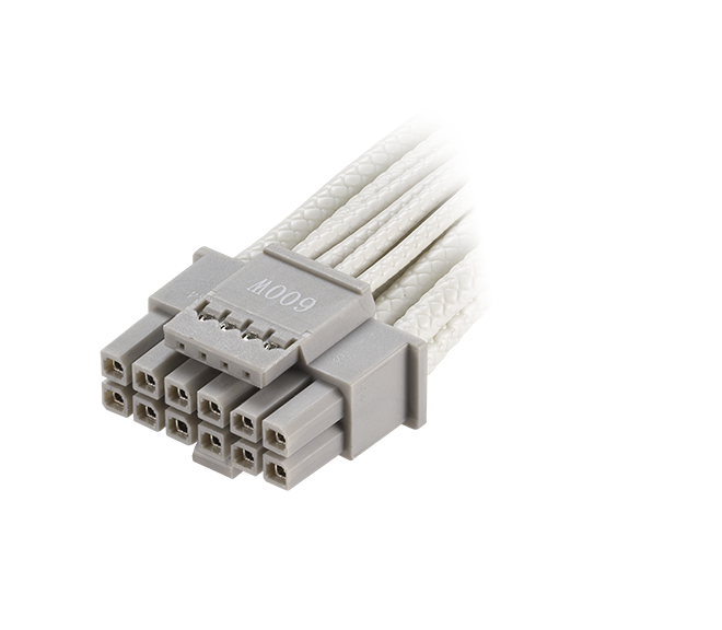 PCIe 5.0 600W power cable with ATX 3.0 compatible logo