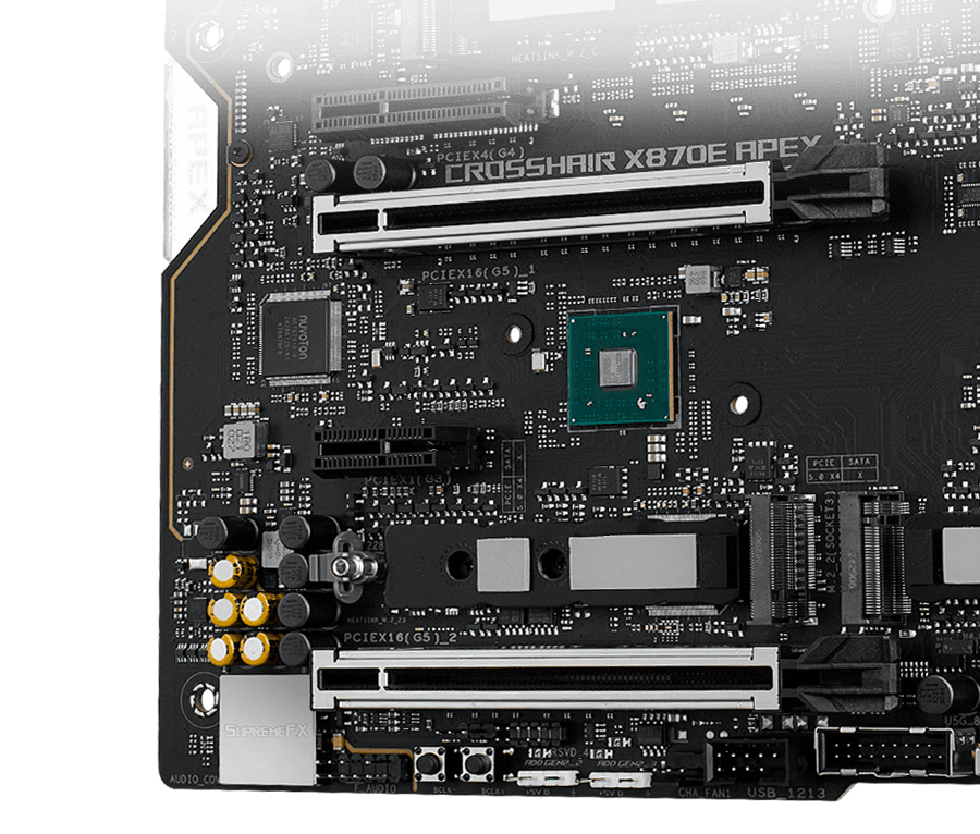 The Gaming Audio design on ROG Crosshair X870E Apex