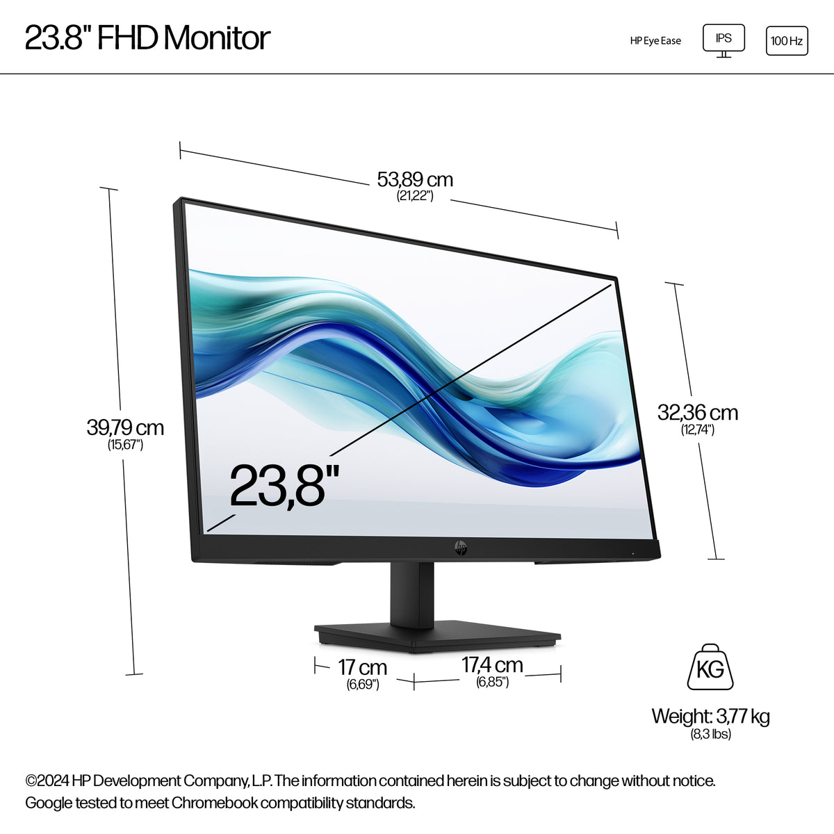 HP 324pf Series 3 Pro 23.8" FHD IPS Monitor 100Hz