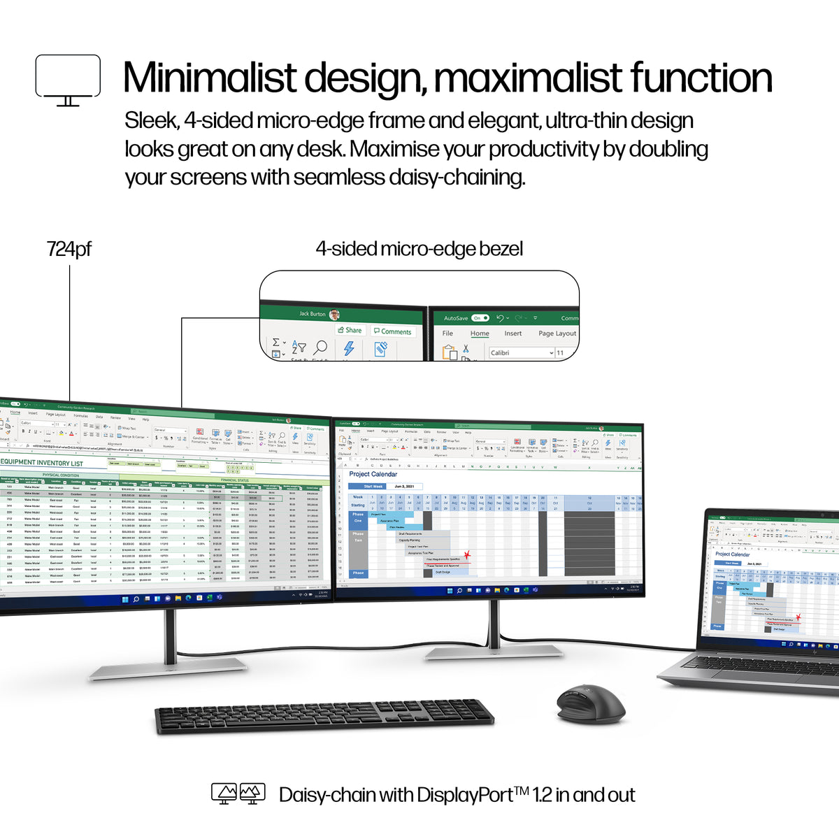 HP Series 7 Pro 724pf 23.8" FHD IPS Monitor - 100Hz