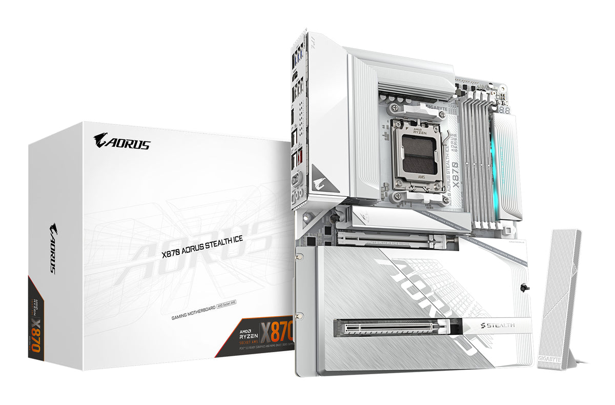 Gigabyte X870 AORUS STEALTH ICE AM5 Motherboard - Wi-Fi 7