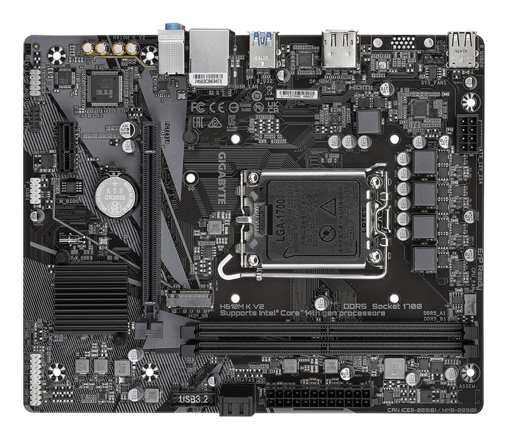 Gigabyte H610M K V2 DDR5 LGA1700 Micro-ATX Motherboard