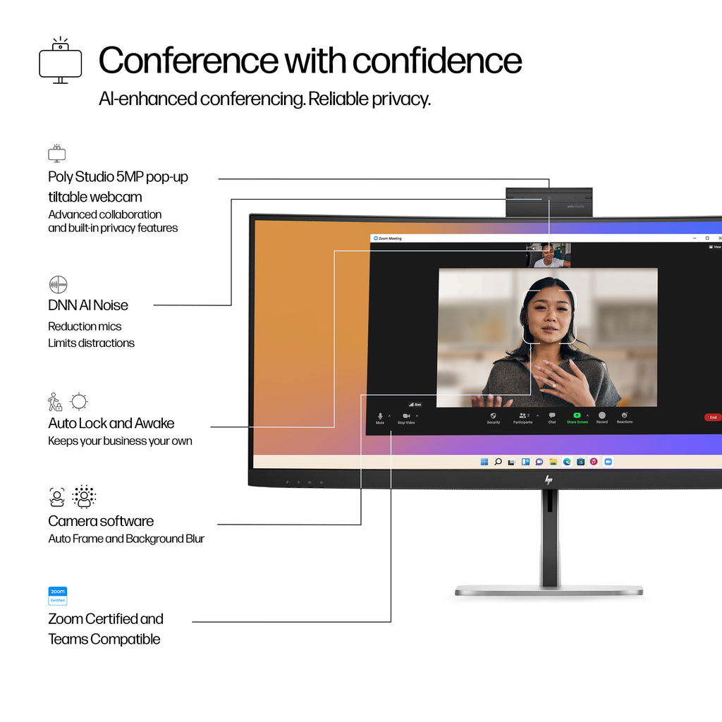 HP Series 5 Pro 534pm 34" Curved WQHD 100Hz VA Monitor