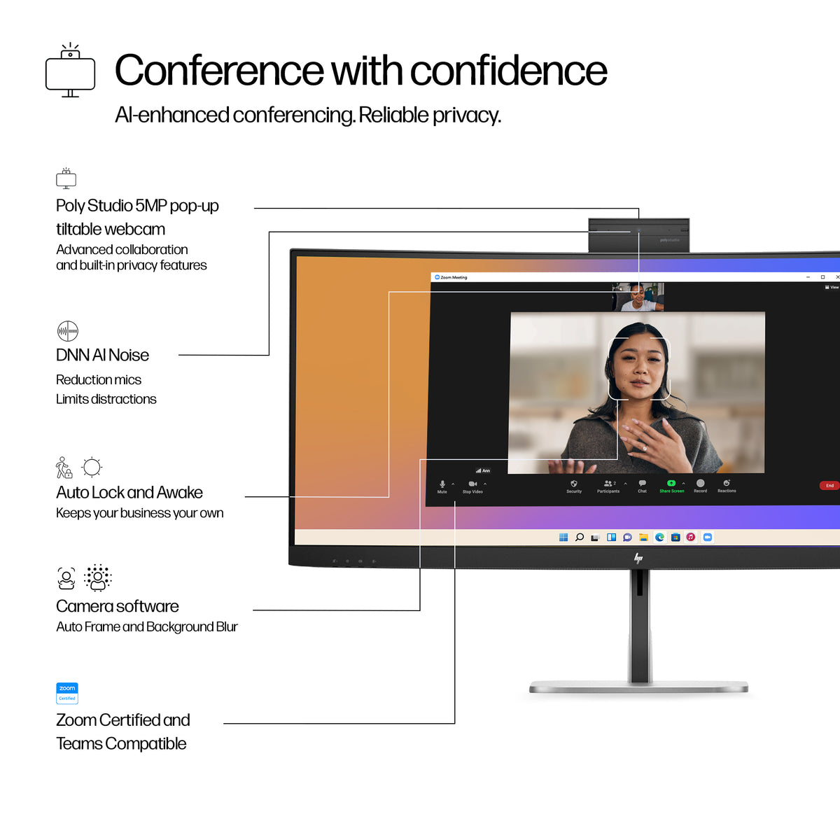 HP Series 5 Pro 534pm 34" Curved WQHD 100Hz VA Monitor