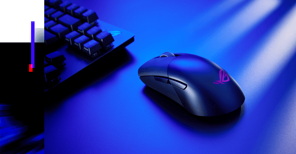 the black ROG Keris Wireless AimPoint, RGB shining