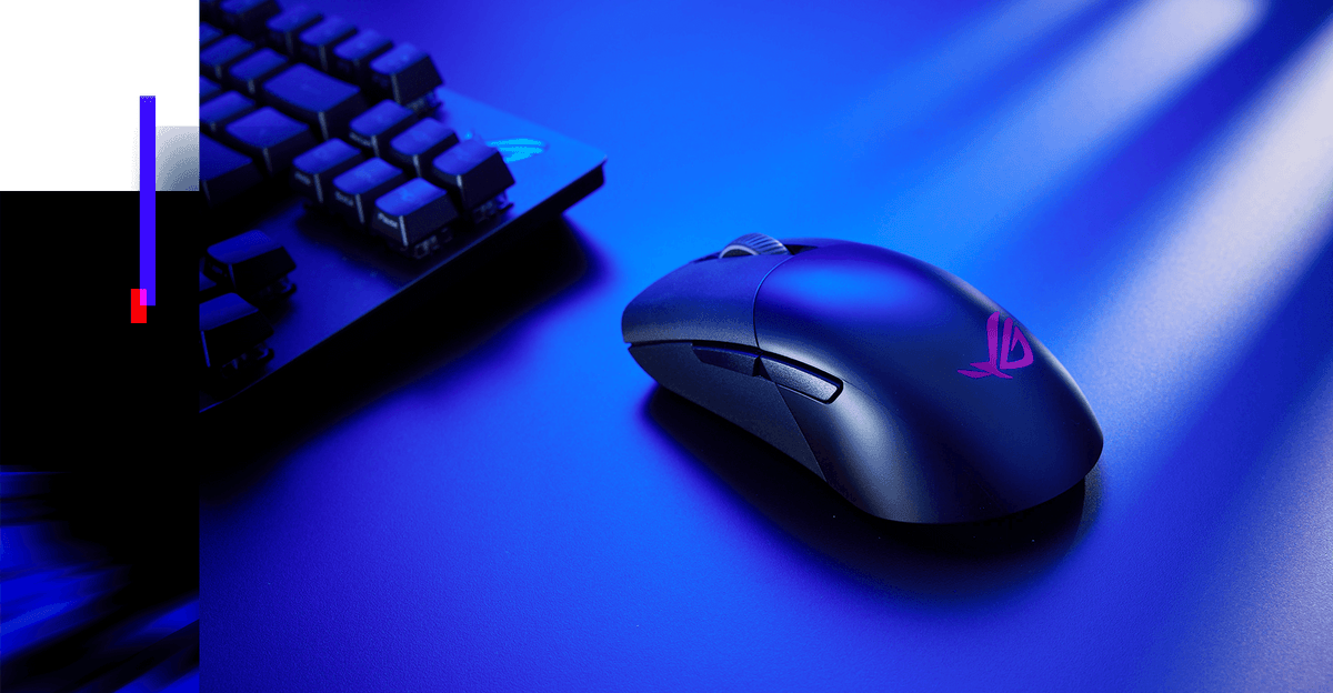 the black ROG Keris Wireless AimPoint, RGB shining