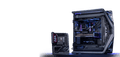 ROG BTF Ecosystem with ROG Maximus Z890 Hero BTF motherboard, ROG Strix GeForce RTX™ 4090 BTF Edition graphics card, and ROG Hyperion GR701 BTF Edition chassis