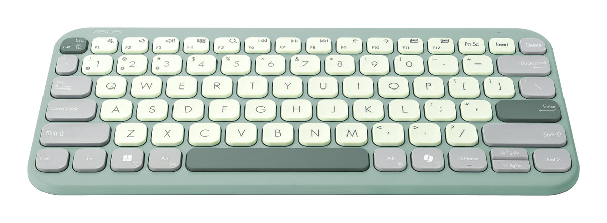 ASUS Marshmallow Keyboard KW100 Green Tea Latte, angled