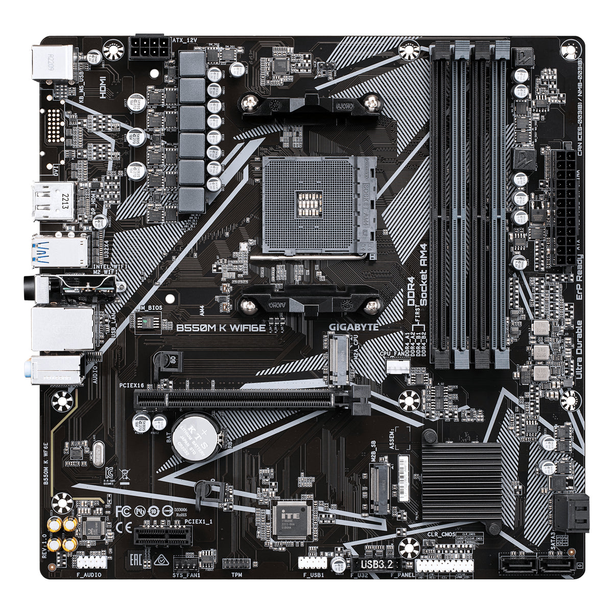 Gigabyte B550M K WIFI6E AM4 Micro-ATX Motherboard Wi-Fi 6E